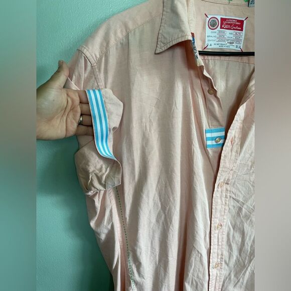 Robert Graham Peach Casual Button Short Sleeve Down Shirt Sz XL - Picture 5 of 7